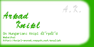 arpad knipl business card